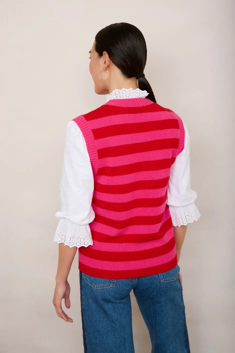 Rosa Tank - Pink/Poppy Red Stripe