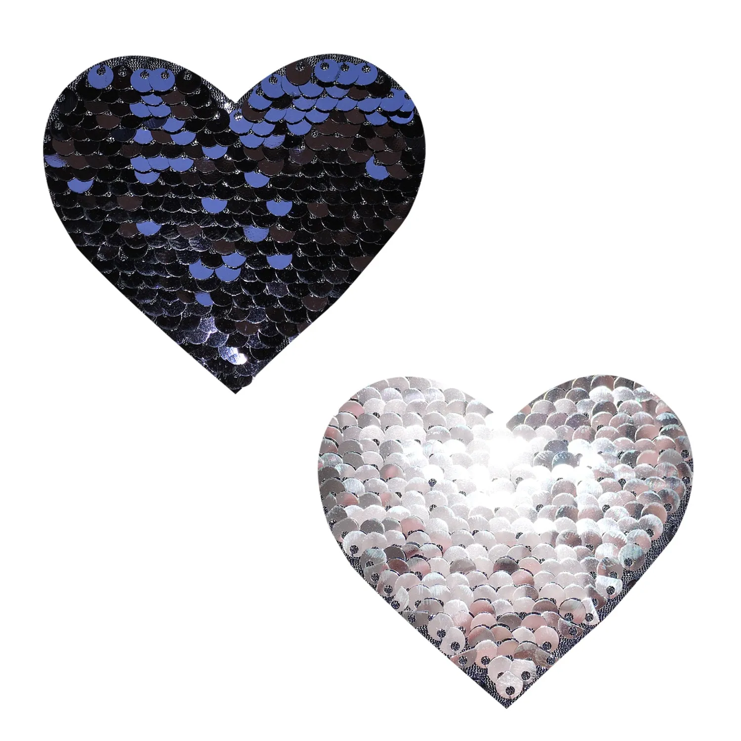 Sequin Medusa Magic Flip Black to Silver I Heart  U Nipztix Pasties