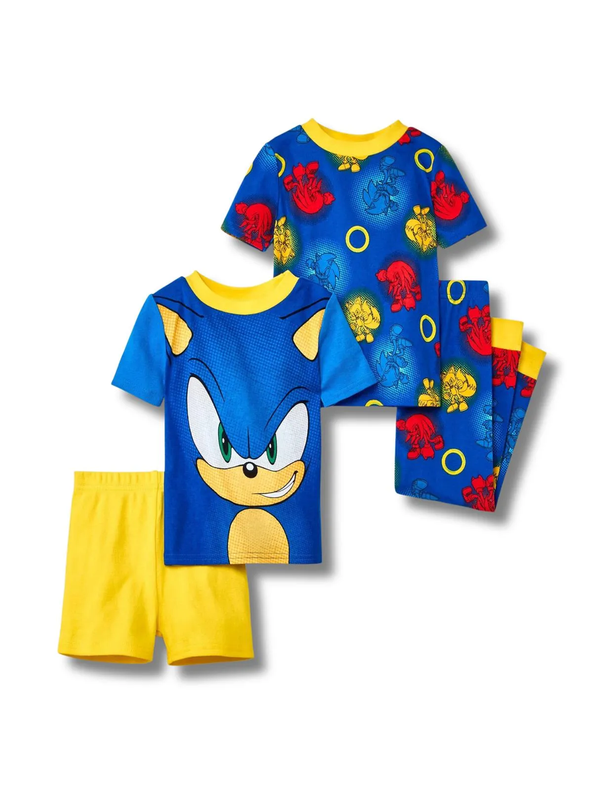 Sonic The Hedgehog with Tails and Knuckles 4-Piece Toddler Pajama Set