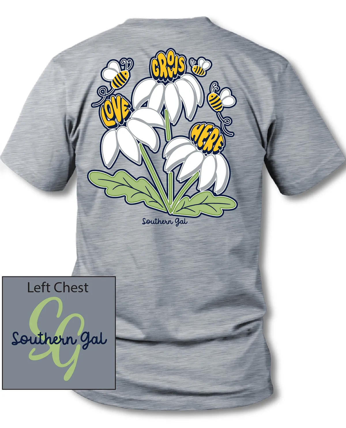 Southern Gal Plus Love Grows Short Sleeve Tee