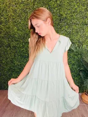 SUNDAY Flowy Ruffle Halter Summer Dress