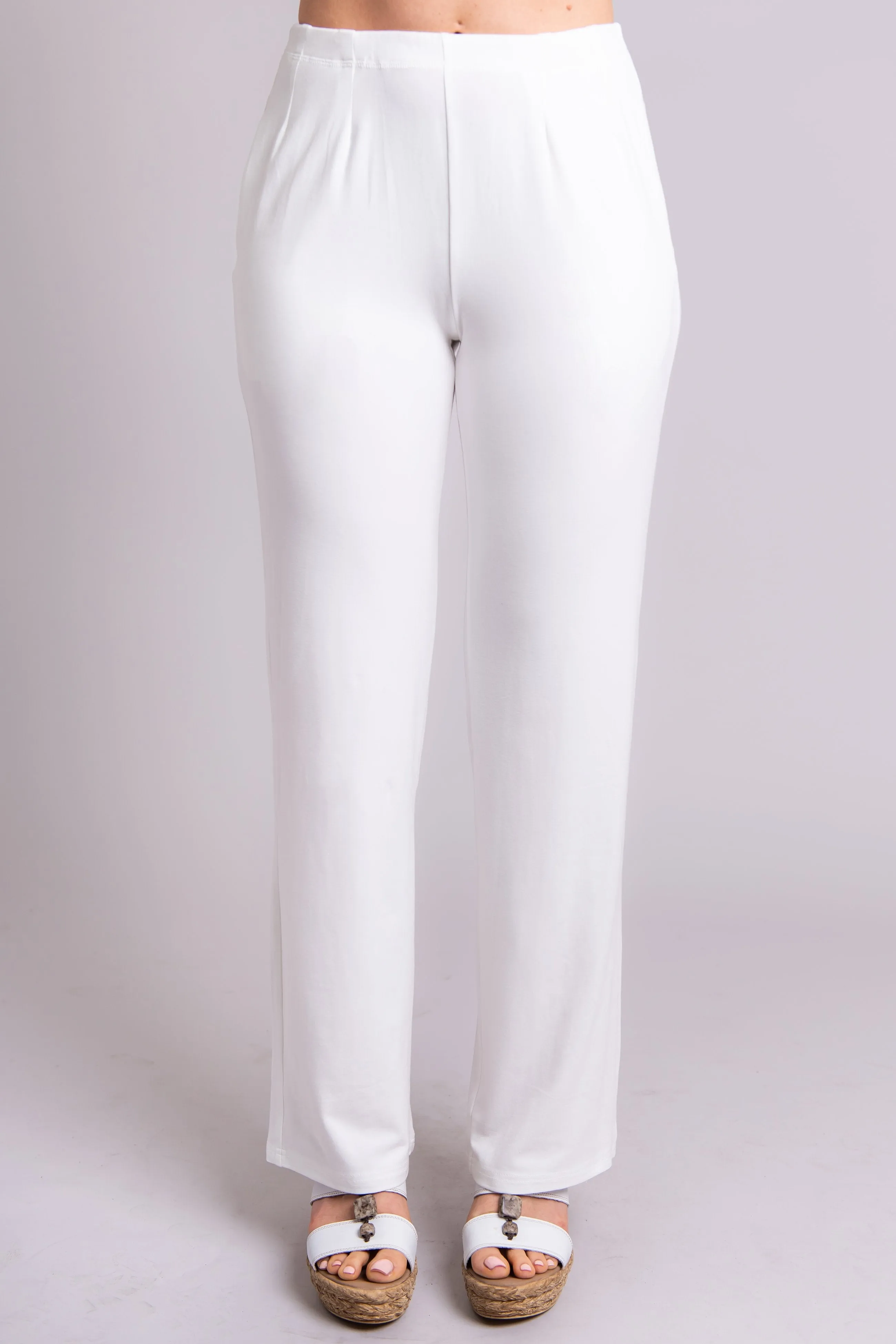 Susan Pant, White, Bamboo - Final Sale