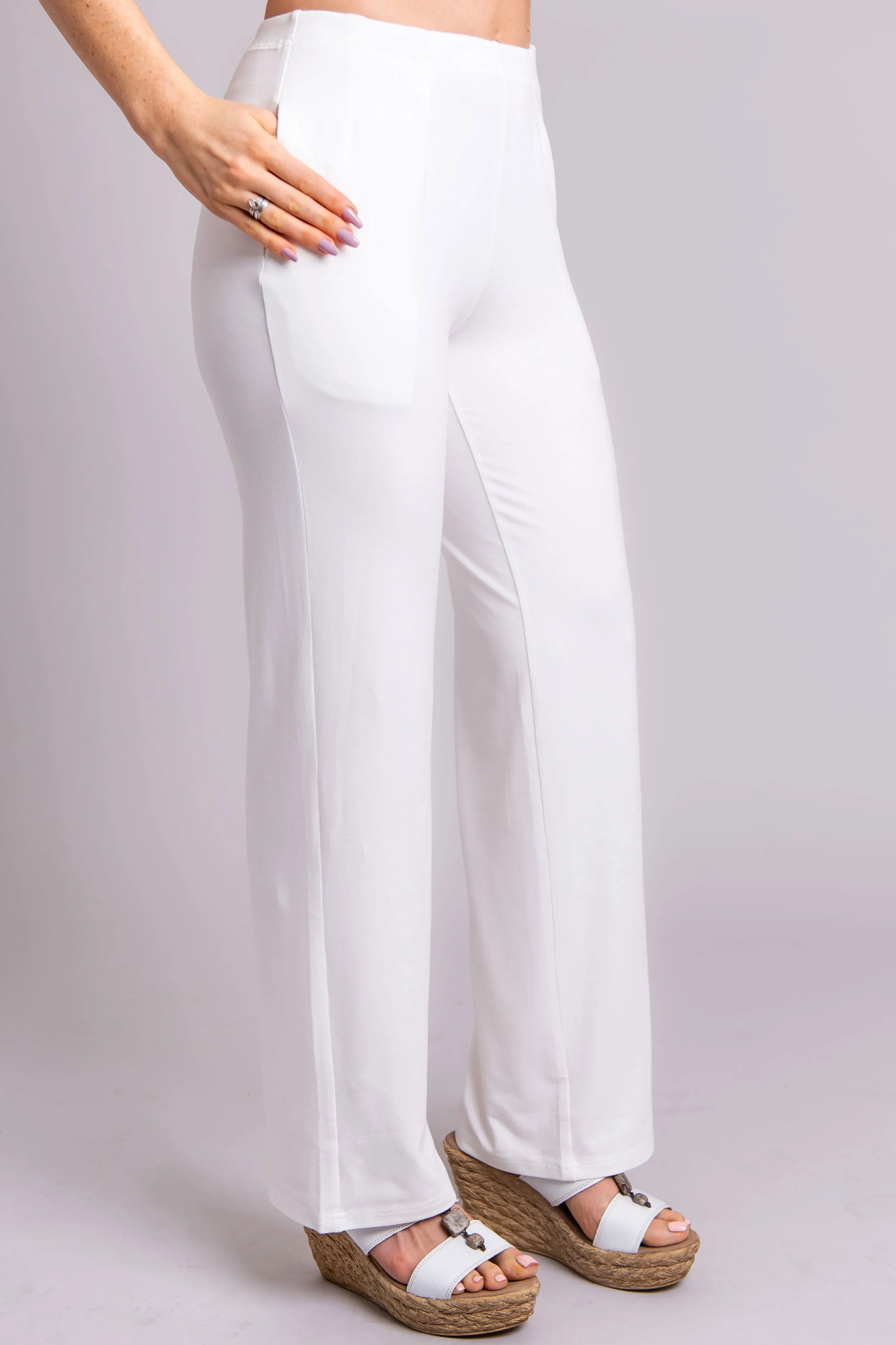 Susan Pant, White, Bamboo - Final Sale