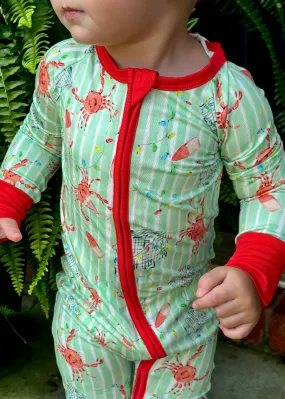 Sweet Bay Clothing - Crab Trap Christmas Zipper Onesie