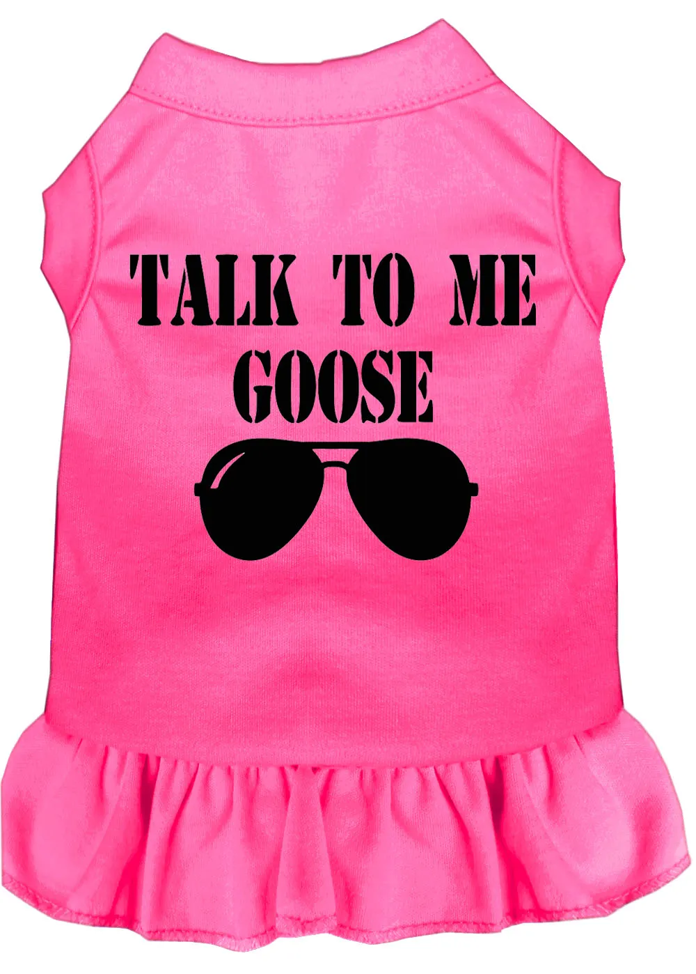 Talk To Me Goose Screen Print Dog Dress Bright Pink Med (12)