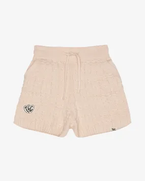 TGC Lace Cream Organic Knit Relaxed Shorts