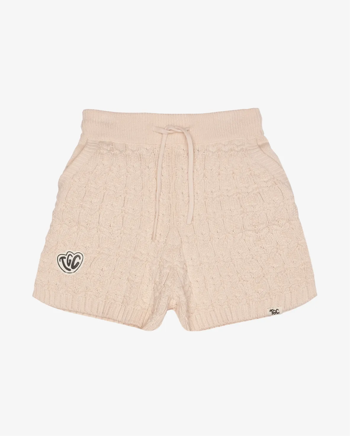 TGC Lace Cream Organic Knit Relaxed Shorts