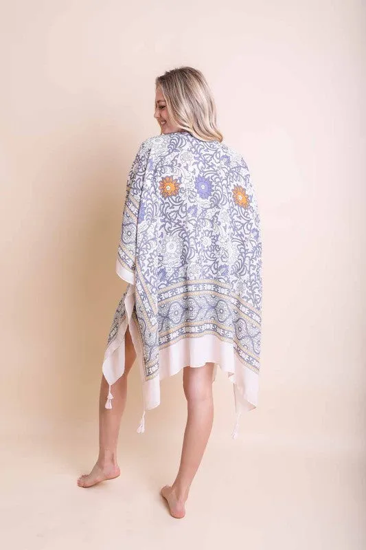 Touch of Morocco Tapestry Tassel Kimono available in multiple colors