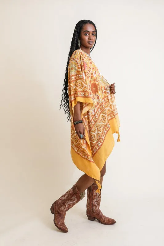 Touch of Morocco Tapestry Tassel Kimono available in multiple colors