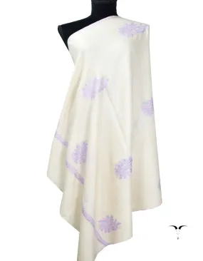 white booti embroidery pashmina shawl 8403