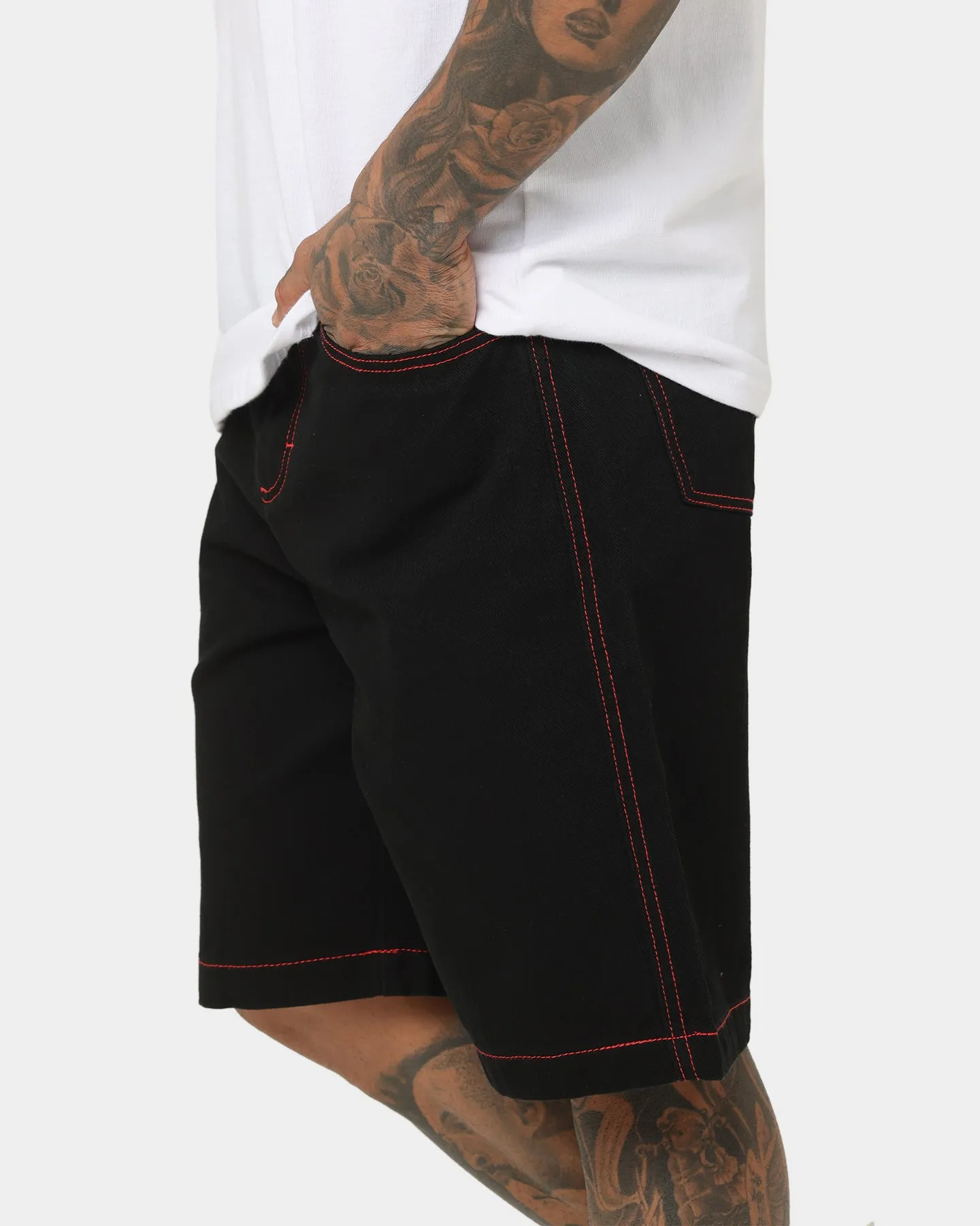 X-Large Scratch Man Shorts Black Denim