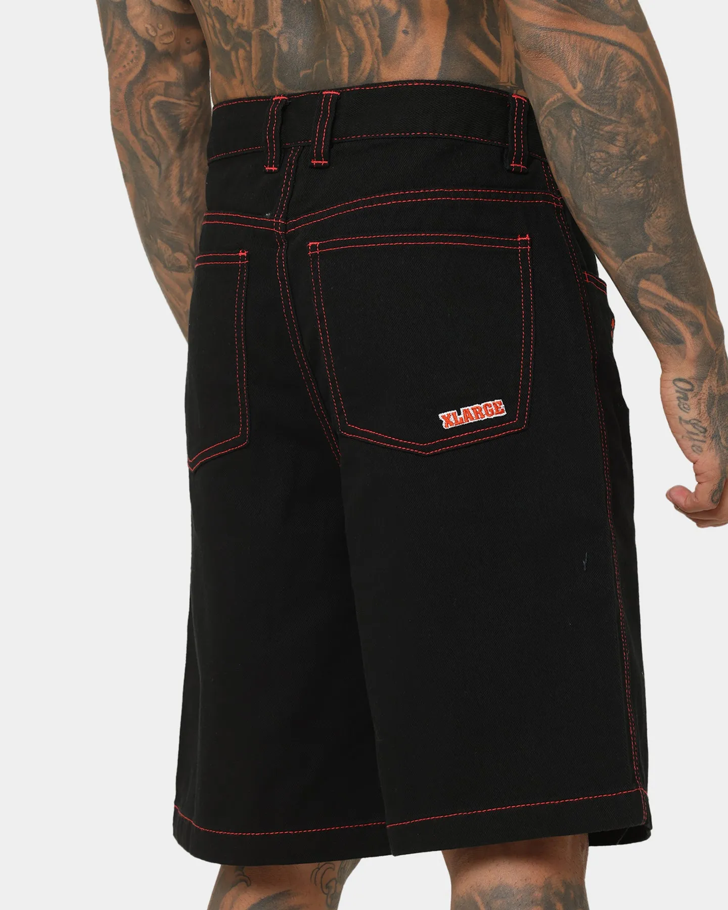 X-Large Scratch Man Shorts Black Denim