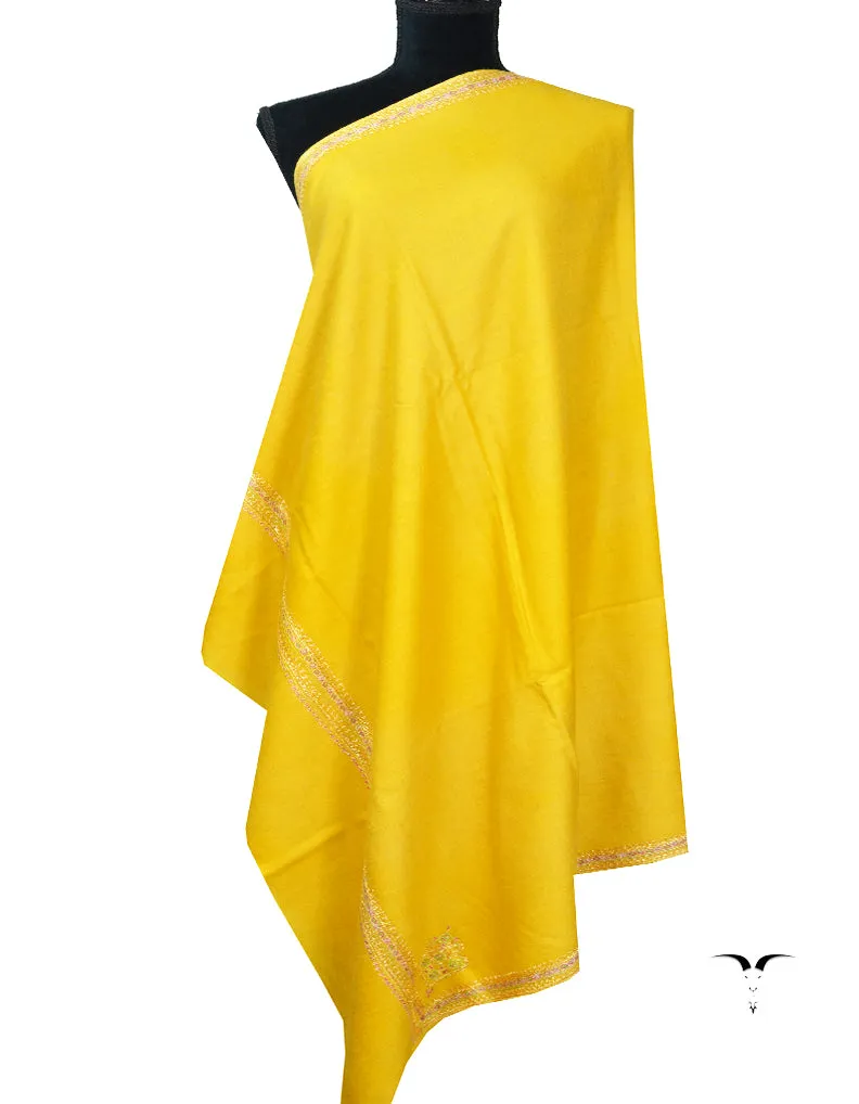 yellow embroidery pashmina shawl 8058