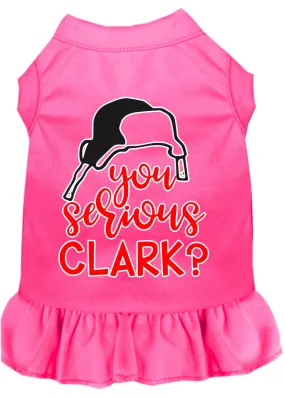 You Serious Clark? Screen Print Dog Dress Bright Pink Xxxl