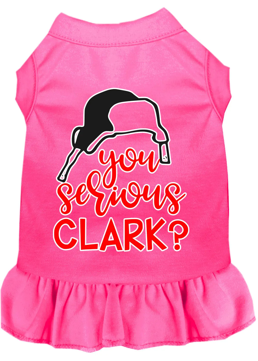 You Serious Clark? Screen Print Dog Dress Bright Pink Xxxl